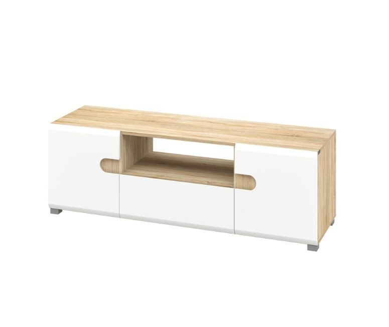 TV Schrank Weiss Seidenmatt Leonardo