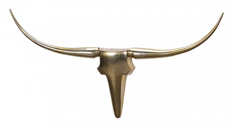 Wanddekoration Geweih Bull L 125 cm Aluminium golden