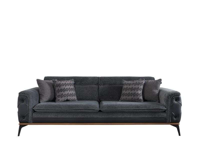 Weltew Design Sofa 3-Sitzer Izmir Schwarz