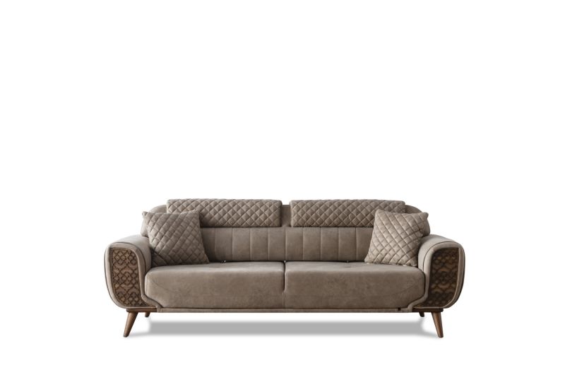 Weltew Designer Schlafsofa Vega 3-Sitzer Beige