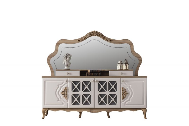 Weltew Sideboard Balat mit Spiegel in Creme