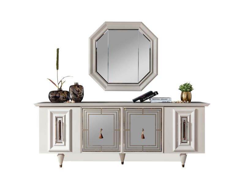 Weltew Sideboard mit Spiegel Nirvana Creme