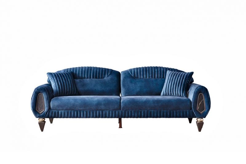 Weltew Sofa 3-Sitzer mit Schlaffunktion Lizbon Blau