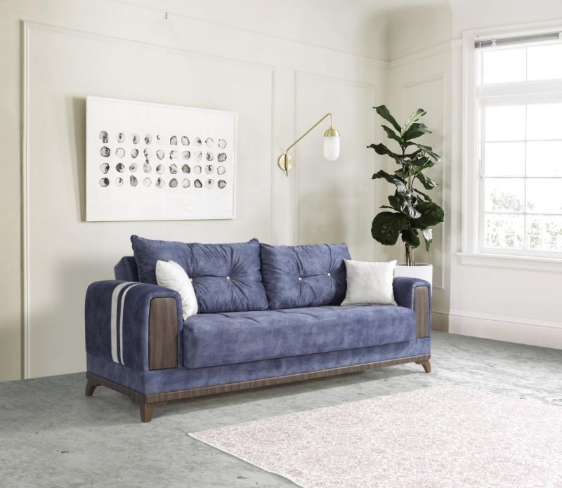 Windy Bettsofa Okyanus mit Stauraum 2-Sitzer Blau