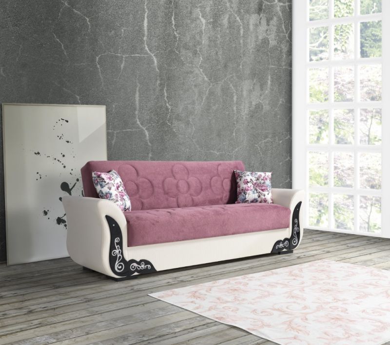 Windy Couch mit Schlaffunktion ECE 3-Sitzer Rosa