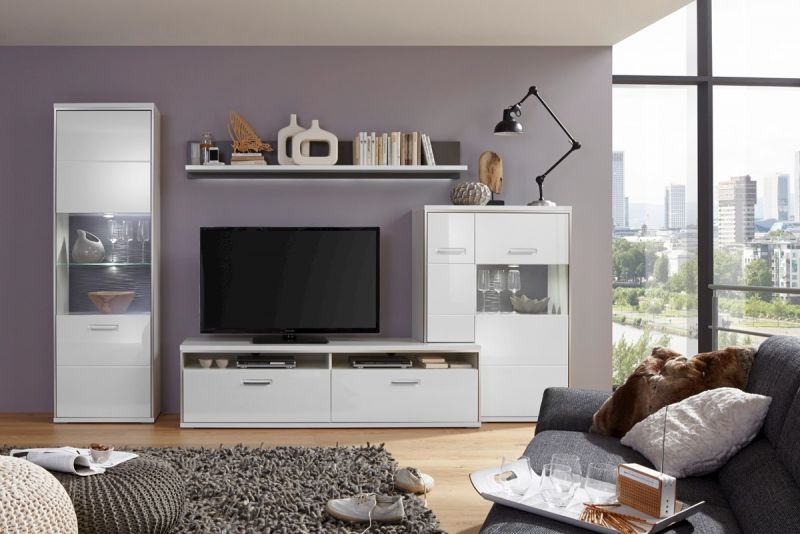 Wohnwand Fillipe 4-teilig Highboard Rechts unter Hauptkategorie Mlux > Wohnen > Wohnen > Design Wohnwnde