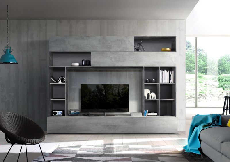 Wohnwand in Ossido Beton Skandinavia